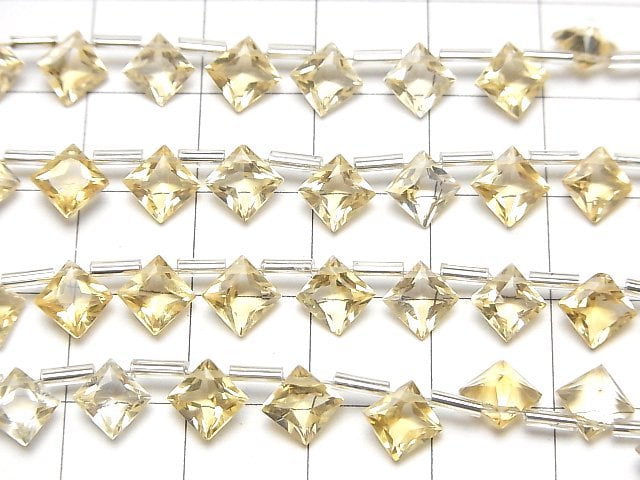 [Video]High Quality Citrine AAA Diamond Princess Cut 6x6mm half or 1strand (18pcs)