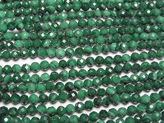 [Video] High Quality!  Malachite AAA- Faceted Round 3mm  1strand beads (aprx.15inch/37cm)