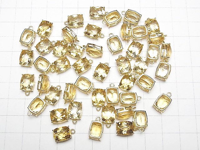 [Video] High Quality Citrine AAA Bezel Setting Rectangle Faceted 18KGP 1pc