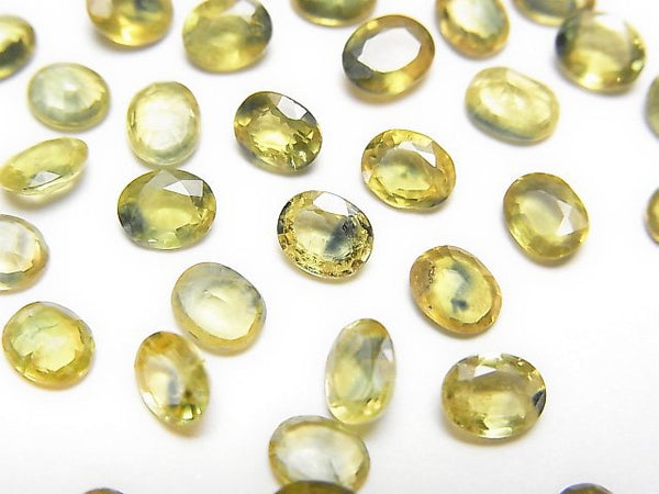 [Video] High Quality Yellow-Green Sapphire AA++ Loose stone Oval Faceted 5x4mm 5pcs
