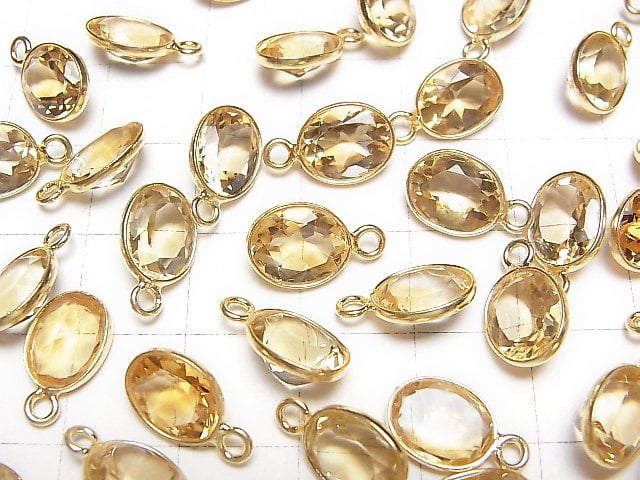 [Video] High Quality Citrine AAA Bezel Setting Oval Faceted 9x7mm 18KGP 3pcs