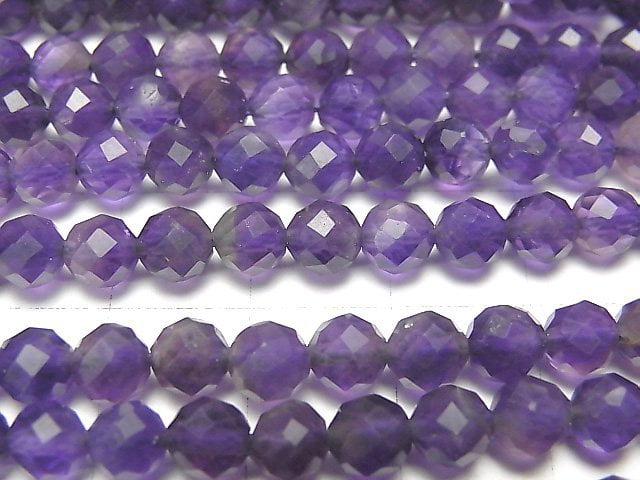 [Video] High Quality! Amethyst AA+ Faceted Round 5mm 1strand beads (aprx.15inch / 37cm)