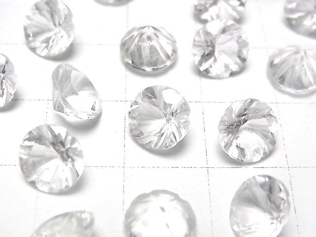 [Video] High Quality Crystal AAA Carved Round Faceted 8x8mm 3pcs
