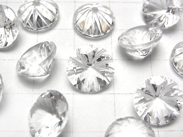 [Video] High Quality Crystal AAA Carved Round Faceted 12x12mm 1pc