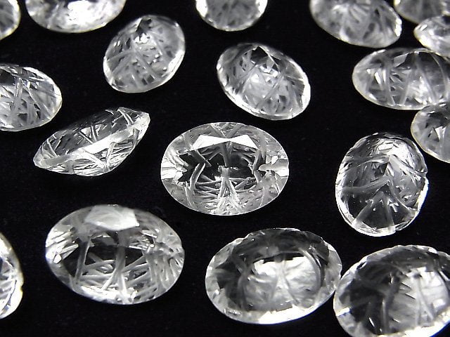 [Video] High Quality Crystal AAA Carved Oval Faceted 14x10mm 2pcs