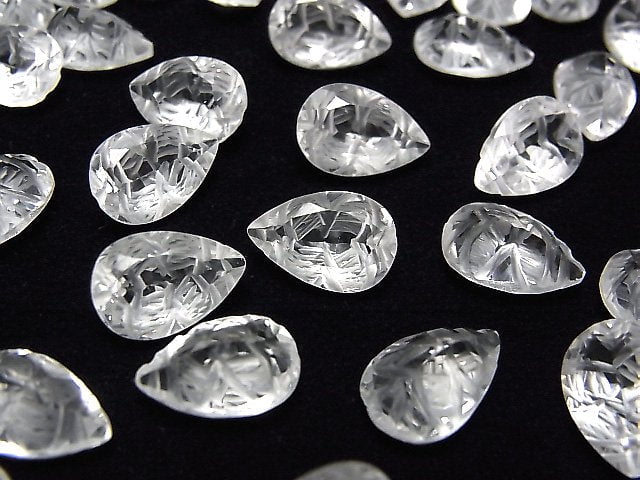 [Video] High Quality Crystal AAA Carved Pear shape Faceted 12x8mm 3pcs