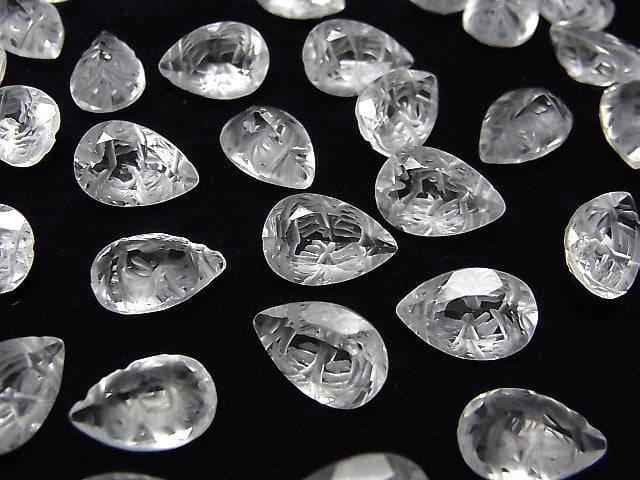 [Video] High Quality Crystal AAA Carved Pear shape Faceted 12x8mm 3pcs