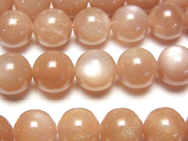 [Video] Orange Moonstone AAA- Round 10mm half or 1strand beads (aprx.15inch / 36cm)