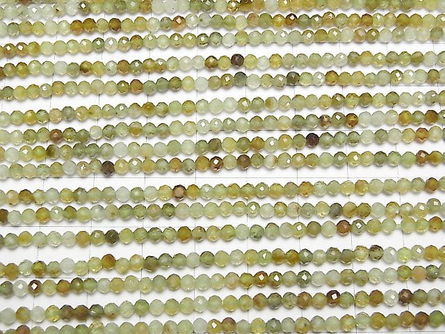 [Video] High Quality! Grossular Garnet AA++ Faceted Round 3mm 1strand beads (aprx.15inch / 37cm)