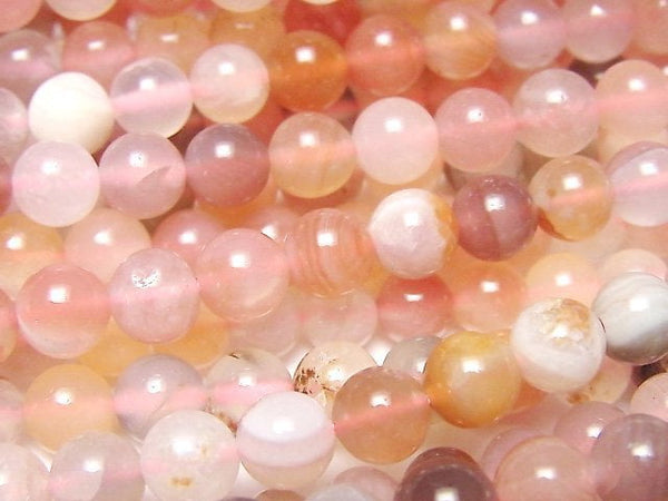 [Video] Pink Botswana Agate Round 6mm 1strand beads (aprx.15inch / 38cm)