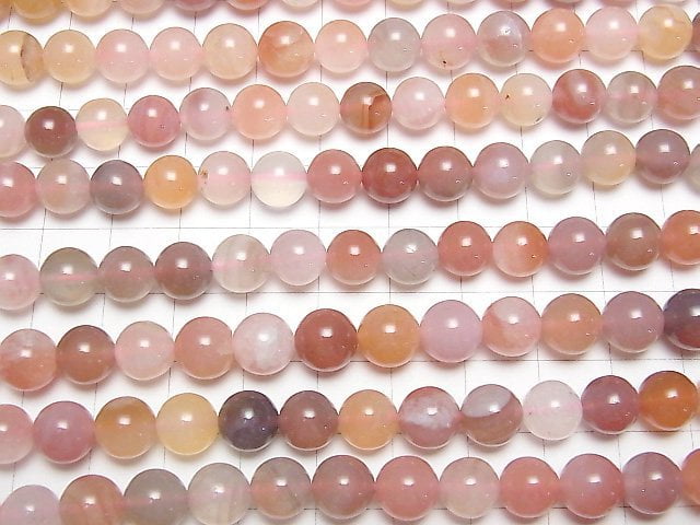 [Video] Pink Botswana Agate Round 8mm half or 1strand beads (aprx.15inch / 38cm)