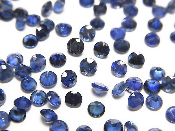 [Video] High Quality Sapphire AAA Loose stone Round Faceted 3x3mm Dark Color 3pcs