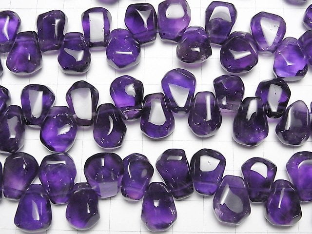 [Video] Amethyst AA++ Faceted Nugget Top Side Drilled Hole half or 1strand beads (aprx.15inch / 37cm)