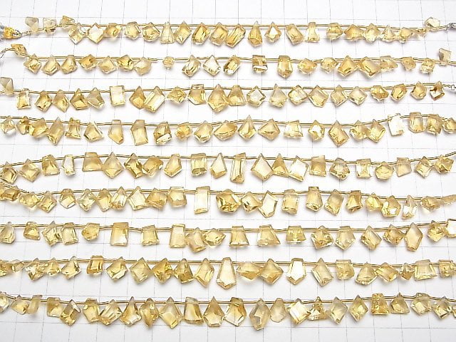 [Video] High Quality Citrine AAA Fancy Shape Faceted half or 1strand beads (aprx.7inch / 17cm)