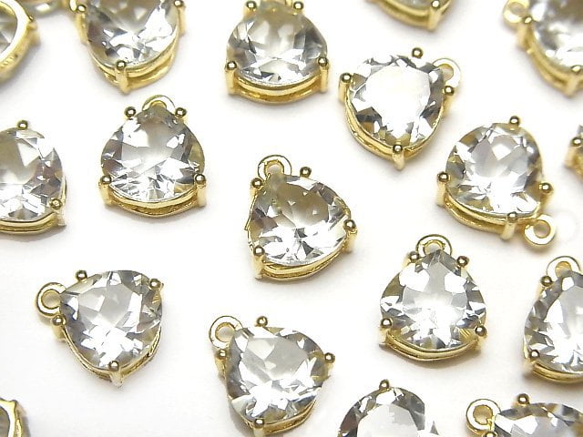 [Video] High Quality Green Amethyst AAA Bezel Setting Chestnut Faceted 8x8mm 18KGP 2pcs