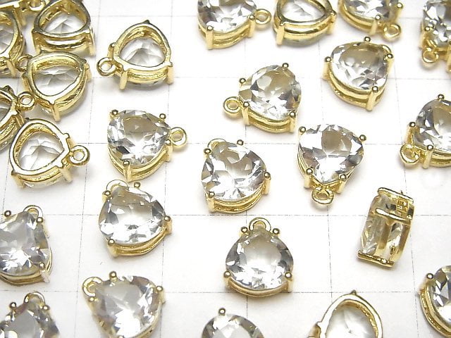 [Video] High Quality Green Amethyst AAA Bezel Setting Chestnut Faceted 8x8mm 18KGP 2pcs