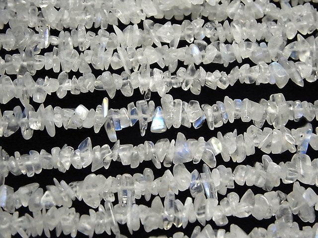 [Video] High Quality Rainbow Moonstone AAA Chips (Small Nugget) 1strand beads (aprx.33inch / 84cm)