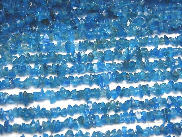 [Video] High Quality Neon Blue Apatite AAA Chips (Small Nugget) 1strand beads (aprx.34inch / 86cm)