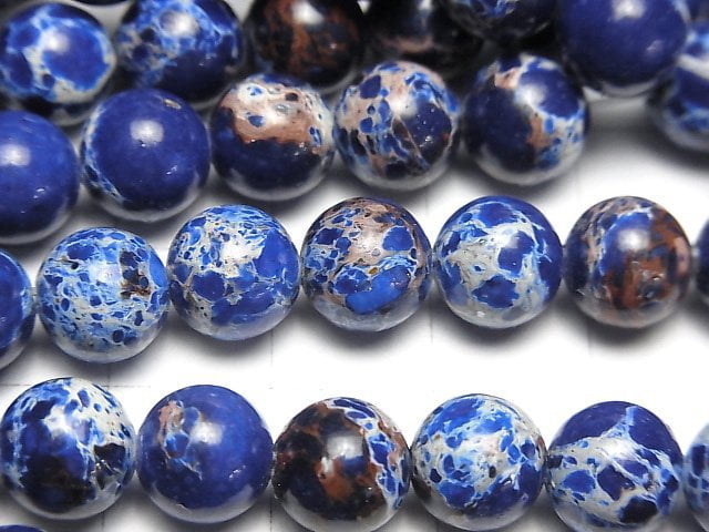 Blue color Kaolinite Round 8mm 1strand beads (aprx.15inch / 37cm)