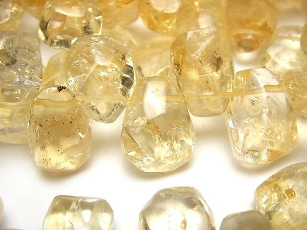 [Video] Citrine AA++ Faceted Nugget Top Side Drilled Hole [Light Color] half or 1strand beads (aprx.13inch / 33cm)