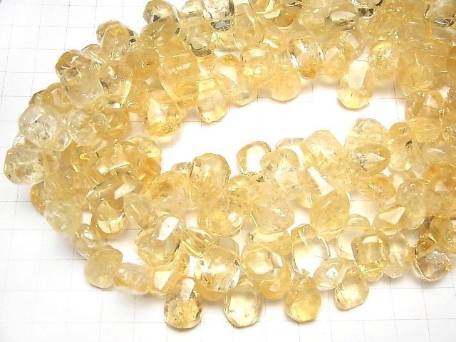 [Video] Citrine AA++ Faceted Nugget Top Side Drilled Hole [Light Color] half or 1strand beads (aprx.13inch / 33cm)