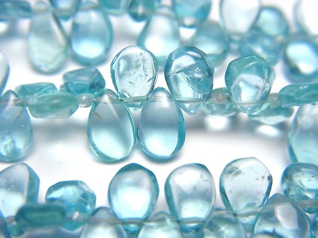 [Video]High Quality Apatite AAA Pear shape (Smooth) [S-M size] half or 1strand beads (aprx.7inch/18cm)