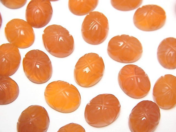 [Video] High Quality Carnelian AAA Carved Oval Cabochon 10x8mm 3pcs