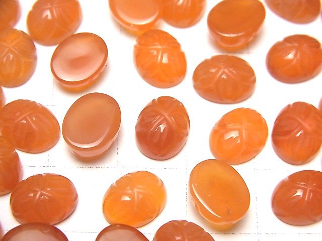 [Video] High Quality Carnelian AAA Carved Oval Cabochon 10x8mm 3pcs