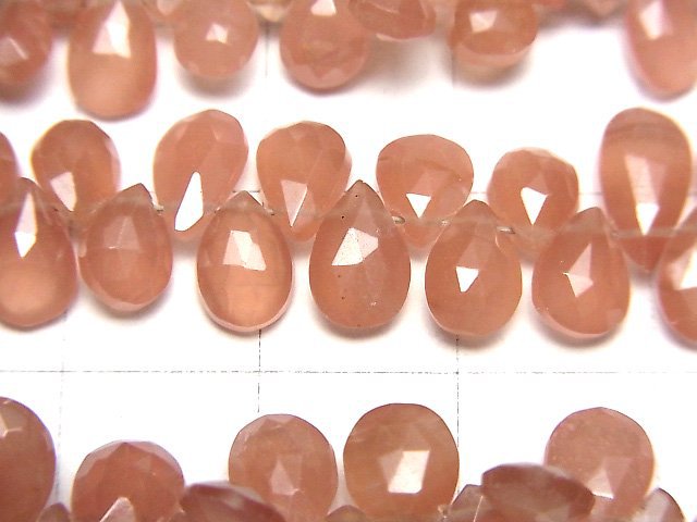 [Video] High Quality Peru Rhodochrosite AAA- Pear shape Faceted Briolette half or 1strand beads (aprx.7inch / 18cm)