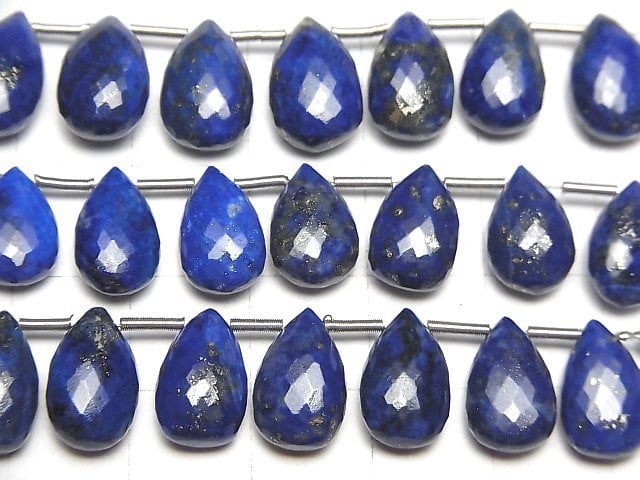 [Video] High Quality Lapislazuli AAA- Pear shape Faceted Briolette 12x8mm half or 1strand (8pcs)