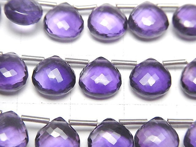 [Video] High Quality Amethyst AAA Chestnut Faceted Briolette 8x8mm 1strand (8pcs)