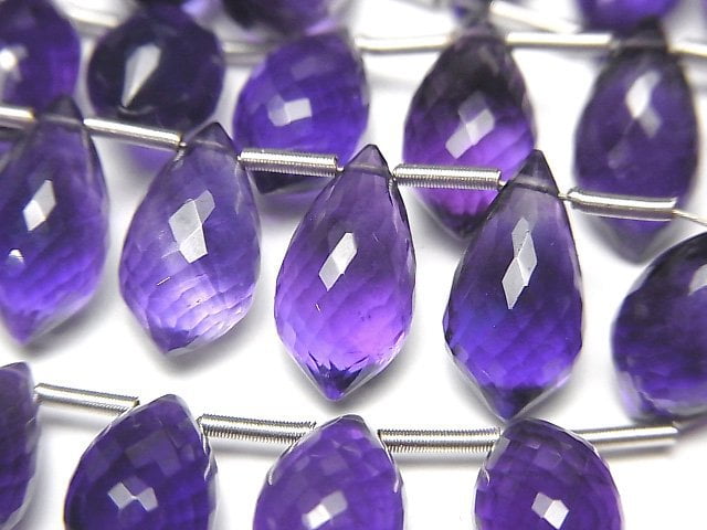 [Video] High Quality Amethyst AAA Marquise Rice Faceted Briolette 12x7mm half or 1strand (8pcs)