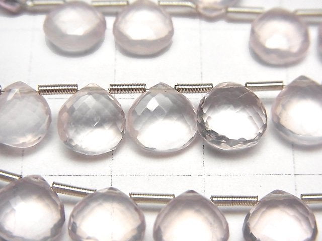 [Video] High Quality Rose Quartz AAA Chestnut Faceted Briolette 8x8mm 1strand (8pcs)