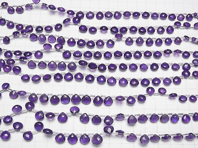 [Video] High Quality Amethyst AAA Chestnut Faceted Briolette half or 1strand beads (aprx.7inch / 18cm)