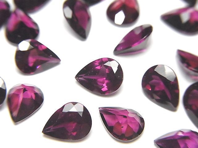 [Video] High Quality Rhodolite Garnet AAA Loose stone Pear shape Faceted 8x6mm 2pcs
