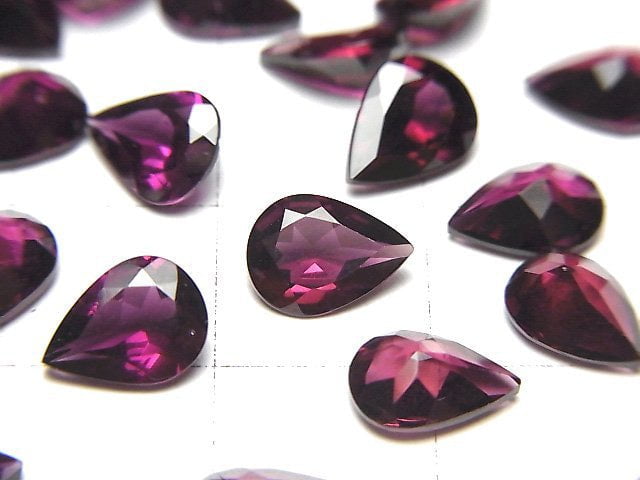 [Video] High Quality Rhodolite Garnet AAA Loose stone Pear shape Faceted 8x6mm 2pcs