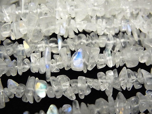 [Video] High Quality Rainbow Moonstone AAA Chips (Small Nugget) [S size] 1strand beads (aprx.34inch / 86cm)
