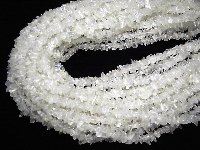 [Video] High Quality Rainbow Moonstone AAA Chips (Small Nugget) [S size] 1strand beads (aprx.34inch / 86cm)