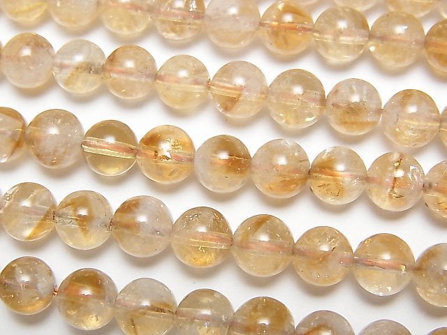 [Video] Bi-color Citrine AA+ Round 6mm 1strand beads (aprx.15inch / 37cm)