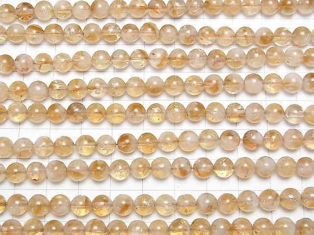 [Video] Bi-color Citrine AA+ Round 6mm 1strand beads (aprx.15inch / 37cm)