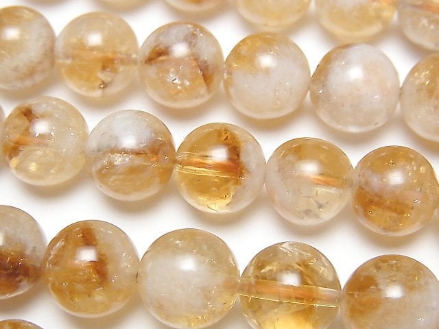 [Video] Bi-color Citrine AA+ Round 10mm half or 1strand beads (aprx.15inch / 37cm)