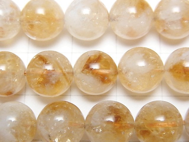 [Video] Bi-color Citrine AA+ Round 10mm half or 1strand beads (aprx.15inch / 37cm)
