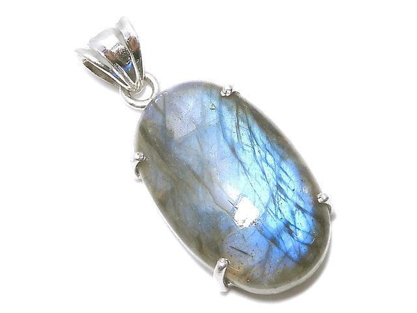 [Video] [One of a kind] High Quality Blue Labradorite AAA Pendant Silver925 NO.1