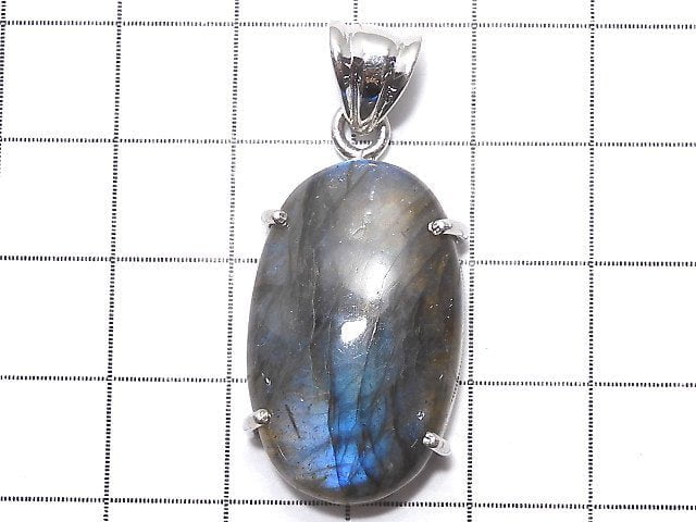 [Video] [One of a kind] High Quality Blue Labradorite AAA Pendant Silver925 NO.1