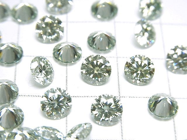 [Video] Moissanite AAA Loose stone Round Faceted 6x6mm [Blue Green] 1pc