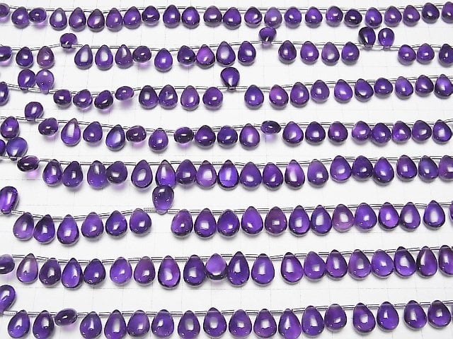 [Video] High Quality Amethyst AAA Pear shape (Smooth) half or 1strand beads (aprx.7inch / 18cm)