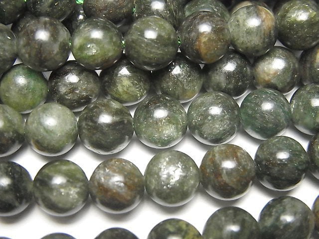[Video] Green Mica Round 8mm half or 1strand beads (aprx.15inch / 38cm)