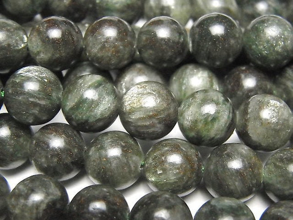 [Video] Green Mica Round 10mm half or 1strand beads (aprx.15inch / 38cm)