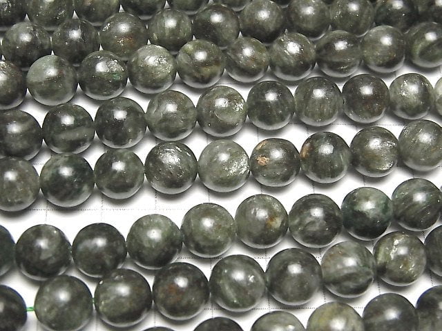 [Video] Green Mica Round 10mm half or 1strand beads (aprx.15inch / 38cm)