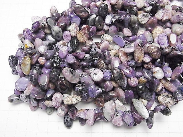 [Video] Charoite AA Flat Nugget Top Side Drilled Hole 1strand beads (aprx.14inch / 35cm)